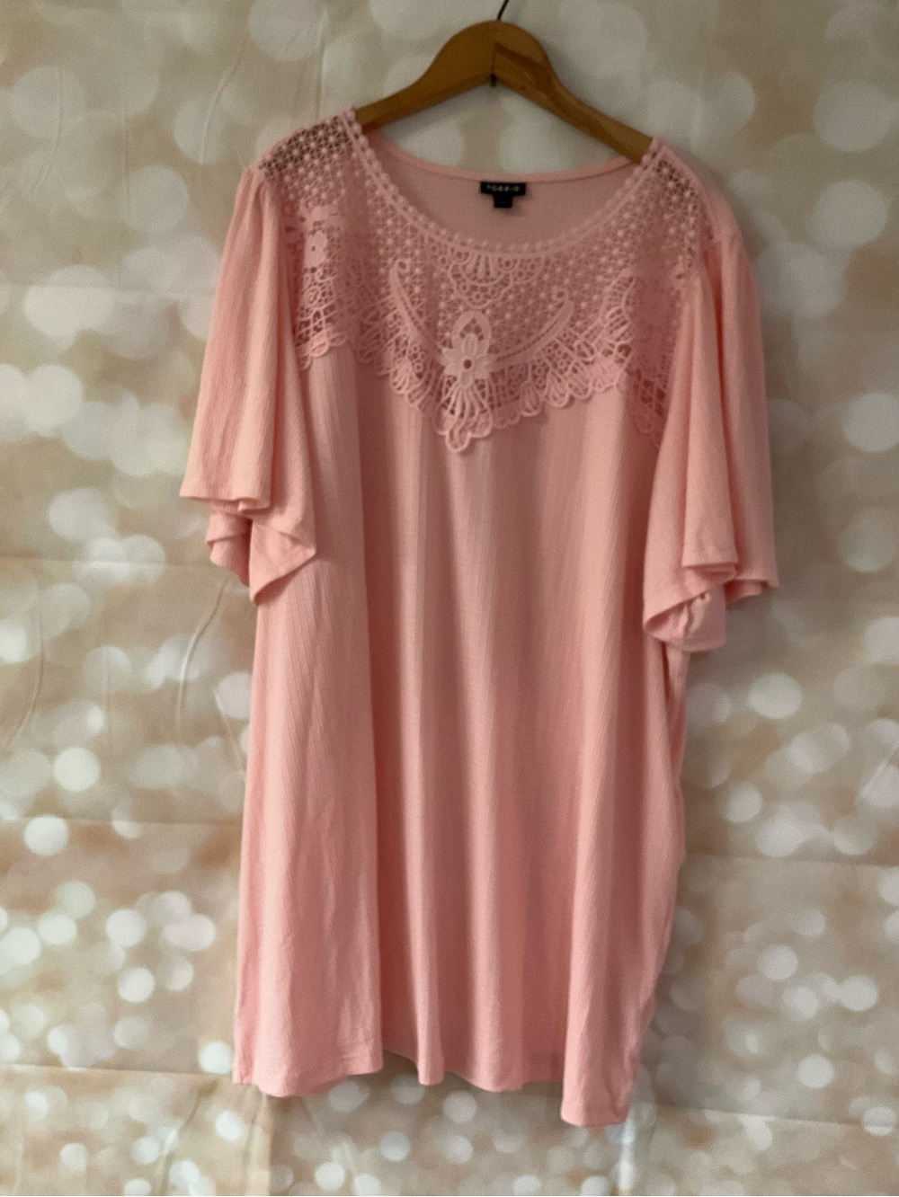 Torrid Soft Pink Crochet Top Blouse